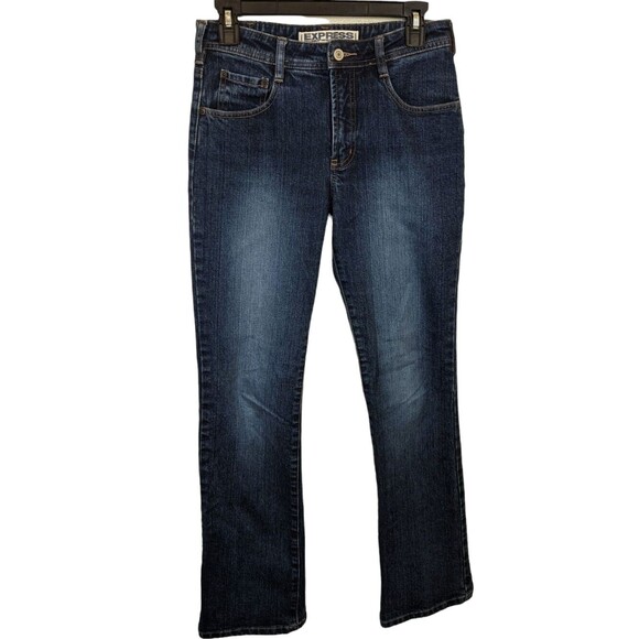 Express Vintage Jean Precision Fit Stretch Fit And Flare Mid Rise Size 7/8 - Picture 1 of 9